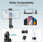 Auto Face Tracking Tripod 360 Rotation, Selfie Stick for iPhone with Light in Black-SL, alternate view 7