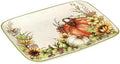 Autumn Breeze Earthenware Rectangular Platter - A stunning harvest-themed platter ideal for serving appetizers