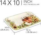 Autumn Breeze Earthenware Rectangular Platter - A stunning harvest-themed platter ideal for serving appetizers, alternate