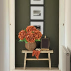 Autumn Orange Hydrangea Artificial Flowers Fall Flower,4Pcs 21" Real Touch Faux Hydrangeas with Stems Vintage, alternate view