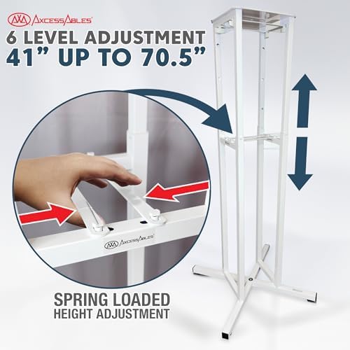 AxcessAble Two (2) Moving Head Light Totem Stands with White/Black Scrims, Portable DJ Lighting or Stands with, alternate