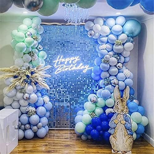 Baby Blue 24 Pcs Sequin Wall Panels, Shimmer Backdrop for Party Decorations, Reusable, Long Lasting, Includes, alternate view