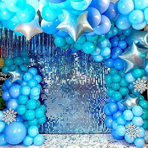 Baby Blue 24 Pcs Sequin Wall Panels, Shimmer Backdrop for Party Decorations, Reusable, Long Lasting, Includes, alternate view