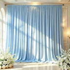 Baby Blue Backdrop Curtain - 10x10FT Back Drop Curtains for Parties Wrinkle-Free Soft Polyester Backdrop Wedding