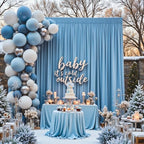 Baby Blue Backdrop Curtain - 10x10FT Back Drop Curtains for Parties Wrinkle-Free Soft Polyester Backdrop Wedding, alternate