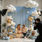 Baby Blue Backdrop Curtain - 10x10FT Back Drop Curtains for Parties Wrinkle-Free Soft Polyester Backdrop Wedding, alternate
