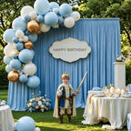 Baby Blue Backdrop Curtain - 20x10FT Back Drop Curtains for Parties Wrinkle-Free Soft Polyester Photo Backdrop, alternate