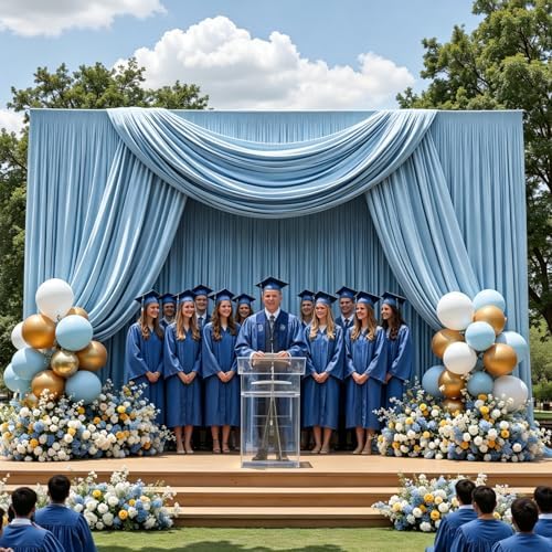 Baby Blue Backdrop Curtain - 20x10FT Back Drop Curtains for Parties Wrinkle-Free Soft Polyester Photo Backdrop, alternate