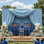 Baby Blue Backdrop Curtain - 20x10FT Back Drop Curtains for Parties Wrinkle-Free Soft Polyester Photo Backdrop, alternate