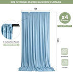 Baby Blue Backdrop Curtain - 20x10FT Back Drop Curtains for Parties Wrinkle-Free Soft Polyester Photo Backdrop, alternate