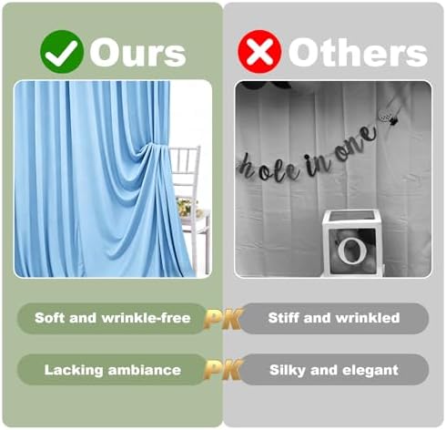 Baby Blue Backdrop Curtain - 20x10FT Back Drop Curtains for Parties Wrinkle-Free Soft Polyester Photo Backdrop, alternate