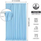 Baby Blue Backdrop Curtains 24 x 10 ft for Photo Background Wrinkle-Free in W4' x H10'(6 panels) in Baby Blue, alternate view