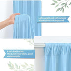 Baby Blue Backdrop Curtains 24 x 10 ft for Photo Background Wrinkle-Free in W4' x H10'(6 panels) in Baby Blue, alternate view