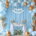 Baby Blue Backdrop Curtains 8 x 10 ft for Photo Background Wrinkle-Free in W4' x H10'(2 panels) in Baby Blue