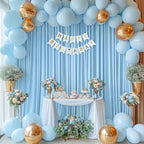 Baby Blue Backdrop Curtains 8 x 10 ft for Photo Background Wrinkle-Free in W4' x H10'(2 panels) in Baby Blue