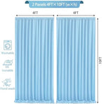 Baby Blue Backdrop Curtains 8 x 10 ft for Photo Background Wrinkle-Free in W4' x H10'(2 panels) in Baby Blue, alternate view