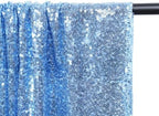 Baby Blue Sequin Backdrop Curtain, 2 Panels 2Ft x 8Ft Glitter Photography Background for Party Baby Shower, alternate view 4
