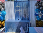Baby Blue Sequin Backdrop Curtain, 2 Panels 2Ft x 8Ft Glitter Photography Background for Party Baby Shower, alternate view 6