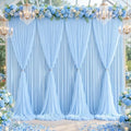 Baby Blue Tulle Backdrop Curtain for Parties Wedding,20ft x 10ft Wrinkle Free Curtain Backdrop,2 Layer Drapes