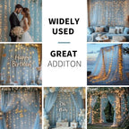 Baby Blue Tulle Backdrop Curtain with Lights for Decor, 10x10FT in 10x10FT, alternate view 2