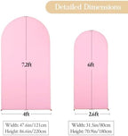 Baby Pink Arch Covers 7.2 and 6ft Party Wedding Light Pink Arch Covers Stretchy Backdrop Set of 2 Baby Shower, alternate view