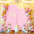 Baby Pink Arch Covers 7.2 and 6ft Party Wedding Light Pink Arch Covers Stretchy Backdrop Set of 2 Baby Shower, alternate view