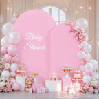Baby Pink Arch Covers 7.2 and 6ft Party Wedding Light Pink Arch Covers Stretchy Backdrop Set of 2 Baby Shower, alternate view