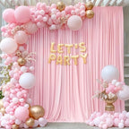 Baby Pink Backdrop Curtains 8 x 10 ft for Photo Background Wrinkle-Free in W4' x H10'(2 panels) in Baby Pink