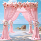 Baby Pink Backdrop Curtains 8 x 10 ft for Photo Background Wrinkle-Free in W4' x H10'(2 panels) in Baby Pink, alternate view