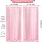 Baby Pink Backdrop Curtains 8 x 10 ft for Photo Background Wrinkle-Free in W4' x H10'(2 panels) in Baby Pink, alternate view