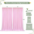 Baby Pink Tulle Backdrop Curtain for Wedding Parties,10ft x 10ft Wrinkle Free Curtain Backdrop,2 Layer Drapes, alternate view