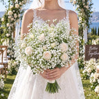 Babys Breath Artificial Flowers, 30 pcs White Flowers Artificial Real Touch Faux Flowers Bouquet Look Real Fake, alternate