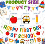 Back to School Decorations - Happy First Day of School Banner Sign Decor for Indoor Outdoor | Back To School, alternate view