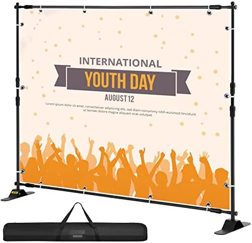 Backdrop Banner Stand 8 x 8 Ft Adjustable Height Background Stand Backdrop with 1 Carrying Bag, Backdrop Stand