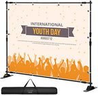 Backdrop Banner Stand 8 x 8 Ft Adjustable Height Background Stand Backdrop with 1 Carrying Bag, Backdrop Stand