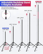 Backdrop Stand 10 x 8 Ft (WxH), 7 Widths Adjustable Background Stand in 10 x 8 Ft, alternate view 3