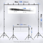 Backdrop Stand 10x10FT Adjustable Back Drop Stand for Party Events in 10x10FT, alternate view 2