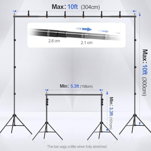 Backdrop Stand 10x10FT Adjustable Back Drop Stand for Party Events in 10x10FT, alternate view 2