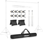 Backdrop Stand 10x10FT Adjustable Back Drop Stand for Party -White in 10x10FT
