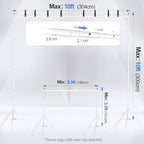 Backdrop Stand 10x10FT Adjustable Back Drop Stand for Party -White in 10x10FT, alternate view 2