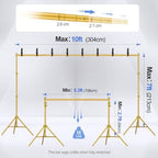 Backdrop Stand 10x7FT Adjustable Back Drop Stand for Party -Gold in 10x7FT, alternate view 2