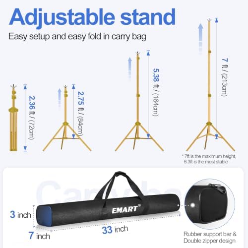 Backdrop Stand 10x7FT Adjustable Back Drop Stand for Party -Gold in 10x7FT, alternate view 3