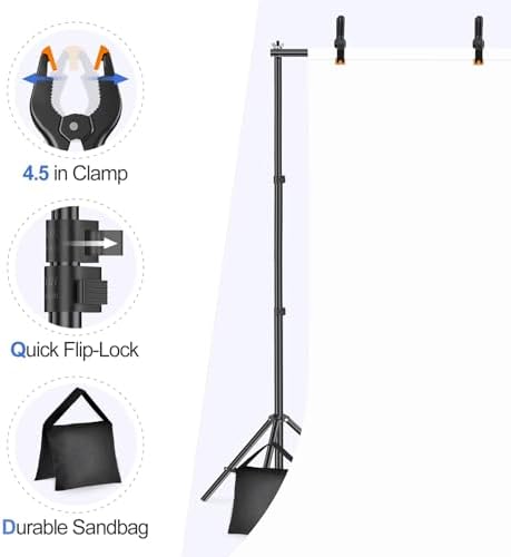 Backdrop Stand 10x7FT Adjustable Back Drop Stand for Party Photoshoot in 10x7FT, alternate view 5