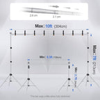 Backdrop Stand 10x7FT Adjustable Back Drop Stand for Party -Silver in 10x7FT, alternate view 3