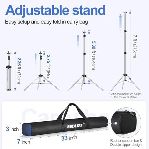 Backdrop Stand 10x7FT Adjustable Back Drop Stand for Party -Silver in 10x7FT, alternate view 4