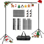 Backdrop Stand 10x7ft(WxH)- 7 Widths Photo Studio Adjustable Background Stand Support kit with Clamps, Carrying