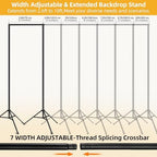 Backdrop Stand 10x7ft(WxH)- 7 Widths Photo Studio Adjustable Background Stand Support kit with Clamps, Carrying, alternate