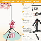 Backdrop Stand 10x7ft(WxH)- 7 Widths Photo Studio Adjustable Background Stand Support kit with Clamps, Carrying, alternate