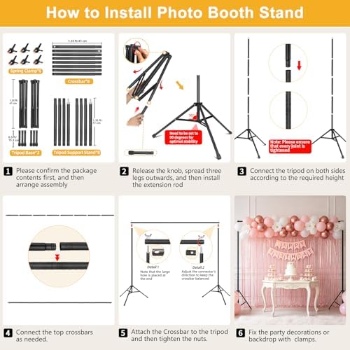 Backdrop Stand 10x7ft(WxH)- 7 Widths Photo Studio Adjustable Background Stand Support kit with Clamps, Carrying, alternate