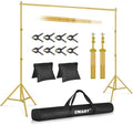 Backdrop Stand 10x8.5FT Adjustable Back Drop Stand for Party -Gold in 10x8.5FT